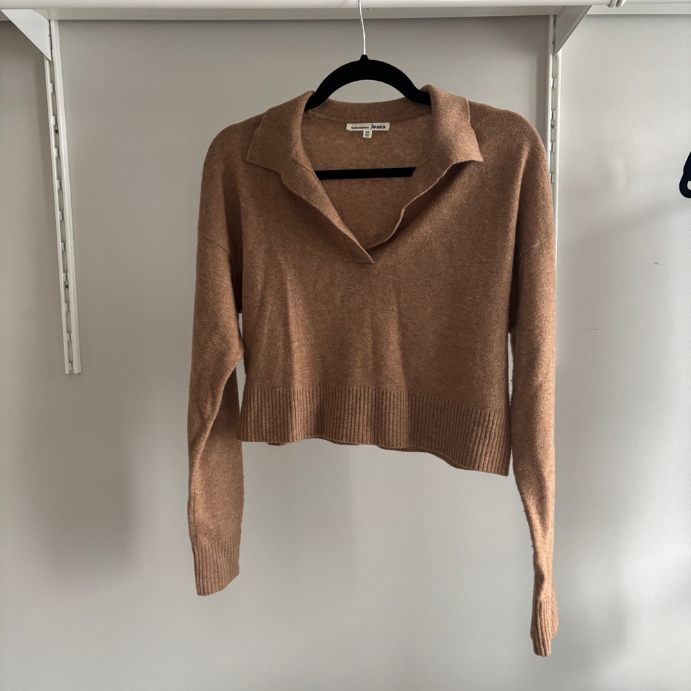Reformation Brown V-Neck Sweater